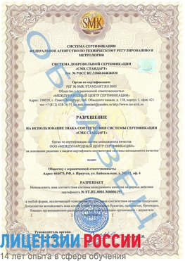 Образец разрешение Карабаш Сертификат ISO 50001